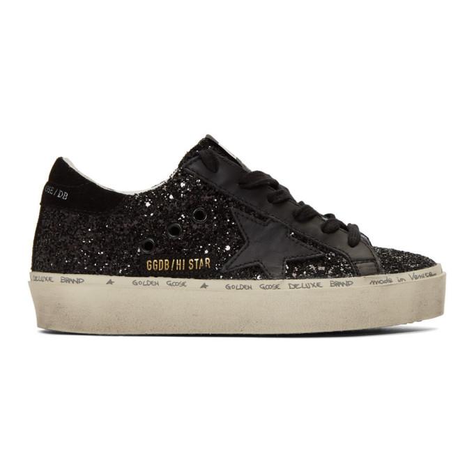 Golden Goose Black Glitter Hi Star Sneakers