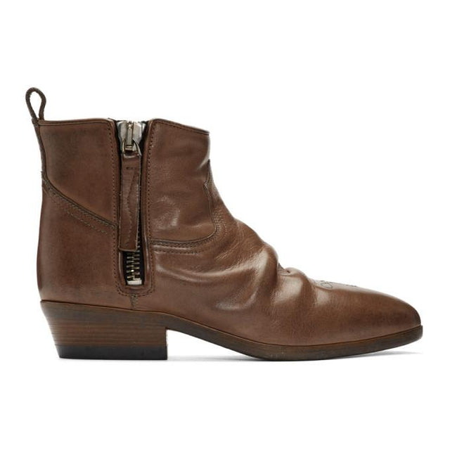 Golden Goose Brown Leather Vian Boots