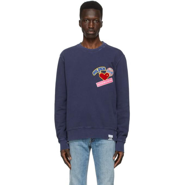 Golden Goose Navy Archibald Patch Sweatshirt
