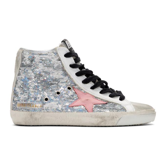 Golden Goose Silver Sequin Francy Sneakers