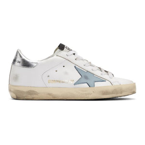 Golden Goose SSENSE Exclusive White and Blue Superstar Sneakers