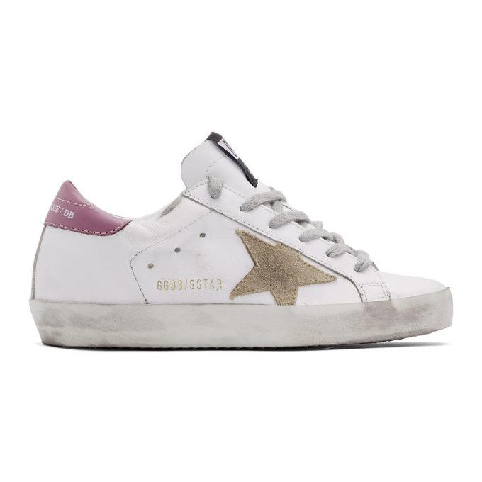 Golden Goose SSENSE Exclusive White and Pink Superstar Sneakers