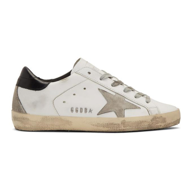 Golden Goose White and Black Superstar Sneakers