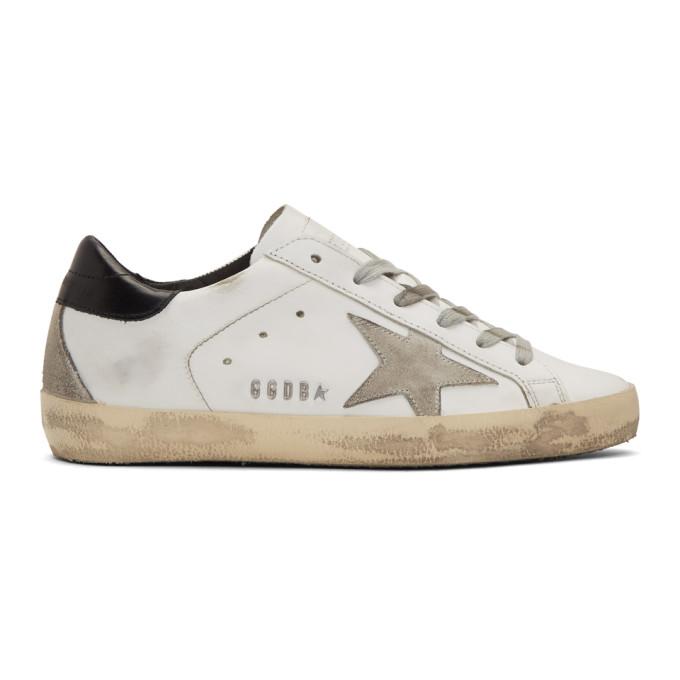 Golden Goose White and Black Superstar Sneakers
