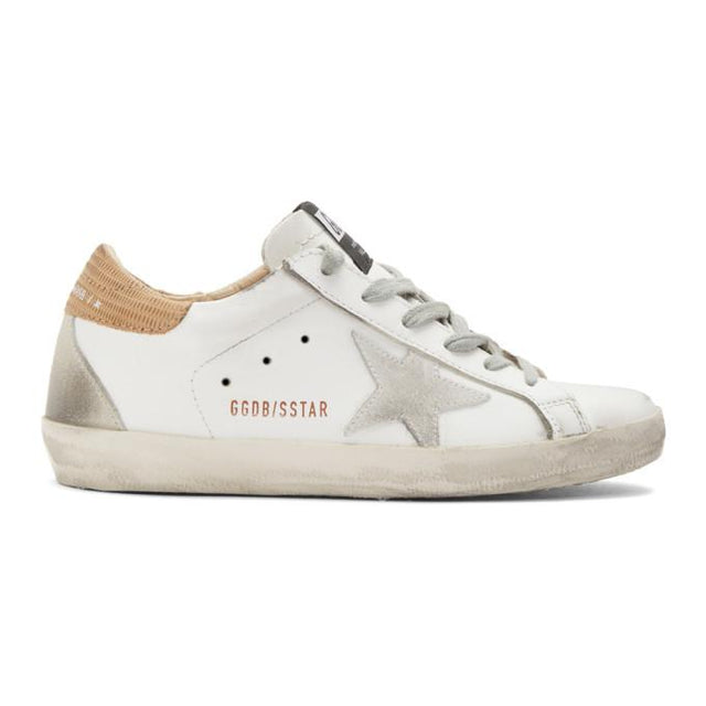 Golden Goose White Lizard Superstar Sneakers