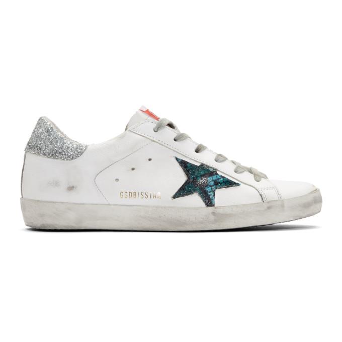 Golden Goose White Snake Superstar Sneakers