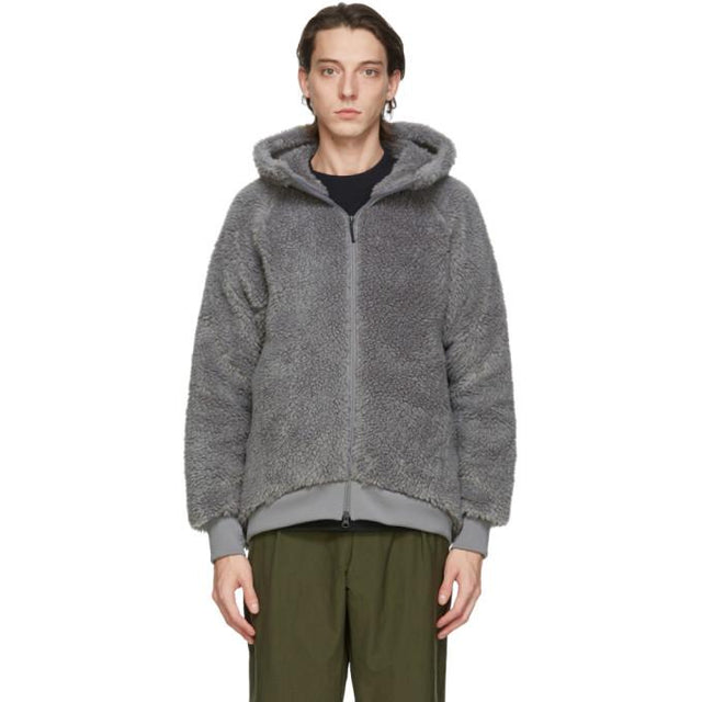 Goldwin Grey Boa Zip-Up Hoodie