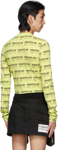 Hood by Air Green All Over Print Crop Long Sleeve T-Shirt