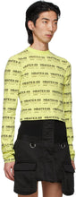 Hood by Air Green All Over Print Crop Long Sleeve T-Shirt