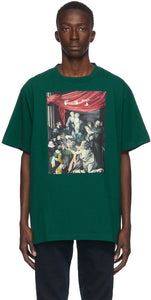 Off-White Green Caravaggio Painting T-Shirt - T-shirt de peinture caravaggio vert blanc cassé - off-white 녹색 caravaggio 그림 티셔츠