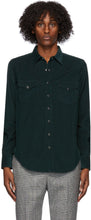 Saint Laurent Green Corduroy Classic Western Shirt - Saint Laurent Vert velours côtelé classique Western Shirt - 세인트 로랑 녹색 코듀로이 클래식 서양 셔츠
