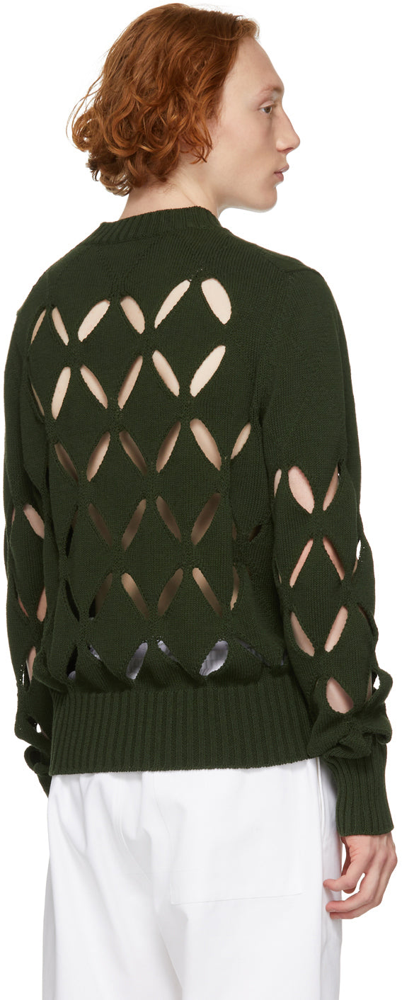 Stefan Cooke Green Diamond Slashed Sweater – BlackSkinny