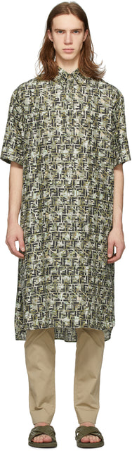 Fendi Green FF Camo Kaftan - Fendi Green FF Camo Kaftan - 펜디 그린 FF 카모 kaftan.