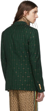 Gucci Green GG Striped Signoria Blazer