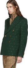 Gucci Green GG Striped Signoria Blazer