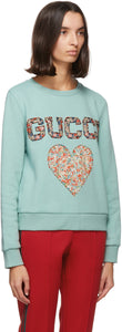 Gucci Green Liberty London Edition Heart Sweatshirt