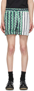 Neil Barrett Green Multi-Print Shorts - Short multi-impression vert Neil Barrett - Neil Barrett 녹색 멀티 프린트 반바지