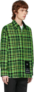 S.R. STUDIO. LA. CA. Green Open-Weave Check Oversized Shirt