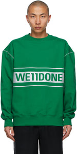 We11done Green Reflective Logo Sweatshirt - Sweat-shirt de logo réfléchissant vert we11done - 녹색 반사 로고 스웨터를줍니다