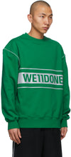 We11done Green Reflective Logo Sweatshirt