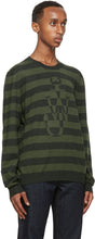 JW Anderson Green Striped Logo Sweater