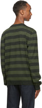 JW Anderson Green Striped Logo Sweater
