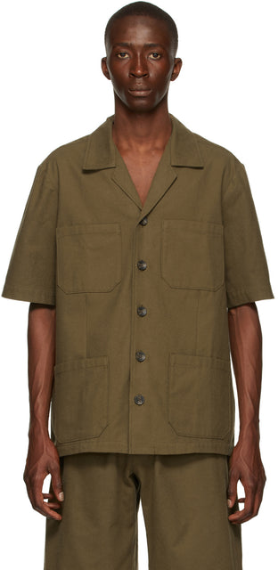 Labrum Green Temne Safari Short Sleeve Shirt - Chemise à manches courtes Safari de labrum Green Temne Safari - Labrum 그린 템즈 사파리 짧은 소매 셔츠