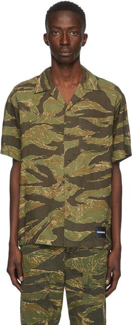 Neighborhood Green Tiger Aloha Short Sleeve Shirt - Chemise à manches courtes de Tigre Vert Aloha - 이웃 녹색 호랑이 알로하 짧은 소매 셔츠