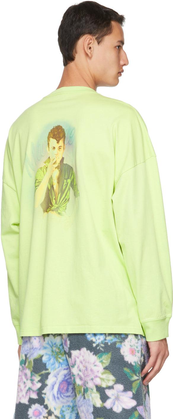 トップス Martine Rose Warung Long Sleeve T-Shirt Martine Rose Green Warung Long Sleeve T-Shirt – BlackSkinny