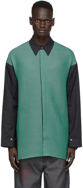 NAMESAKE Green Weave Jade Shirt - T-shirt Jade Green Weave Nomake - 옥수수가있는 녹색 짜임새 셔츠