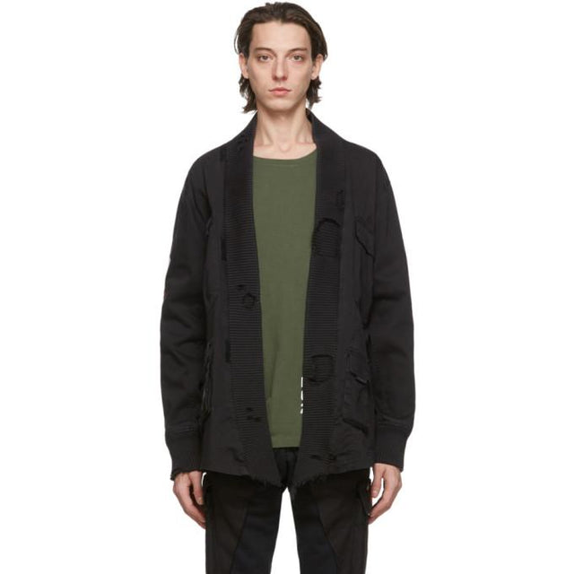 Greg Lauren Black Paul and Shark Edition Tactical Kimono Shirt