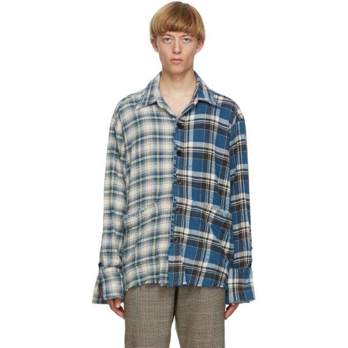 Greg Lauren Blue Denim Edged Boxy Studio Shirt