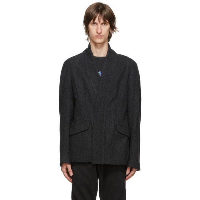 Greg Lauren Grey Wool Kimono Ollie Cardigan