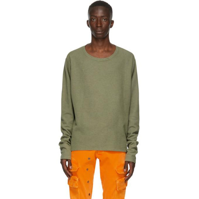 Greg Lauren Khaki Thermal Sweatshirt