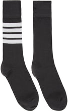 Thom Browne Grey 4-Bar Mid-Calf Socks - Chaussettes mi-veaux grises Thom Browne Gris - Thom Browne Grey 4-Bar 중간 송아지 양말
