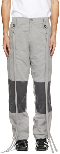 Georges Wendell Grey Canvas Trousers - Georges Wendell Grey Toile Pantalons - Georges Wendell 회색 캔버스 바지