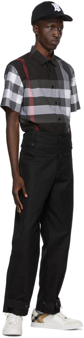 Burberry Grey Check Somerton Short Sleeve Shirt