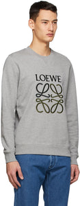 Loewe Grey Cotton Anagram Embroidered Sweatshirt