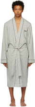 Boss Grey Cotton Kimono Robe - Robe de kimono de coton gris boss - 보스 회색 면화 기모노 로브