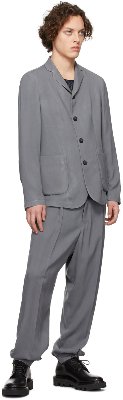 Giorgio Armani Grey Cupro Blazer