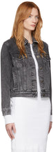 Pushbutton Grey Denim Neck Frills Jacket