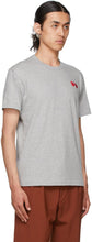 Comme des GarÃ§ons Play Grey Double Heart T-Shirt