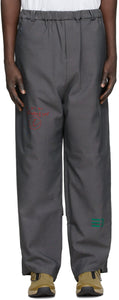 NAMESAKE Grey Embroidered Trousers - Pantalon brodé gris de l'homologue - 이름 회색 수 놓은 바지