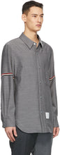 Thom Browne Grey Engineered RWB Stripe Snap Front Shirt