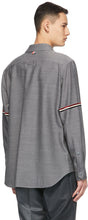 Thom Browne Grey Engineered RWB Stripe Snap Front Shirt