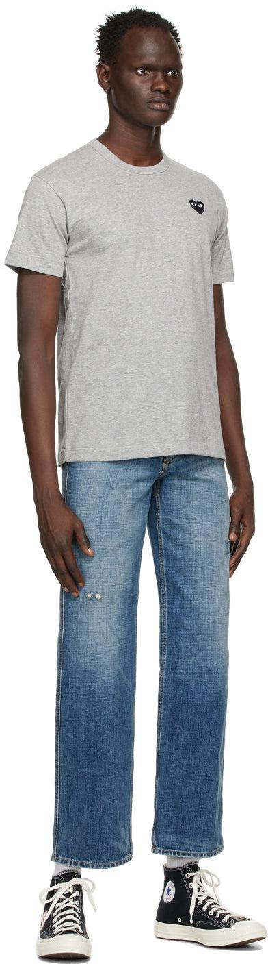 Comme des GarÃ§ons Play Grey Heart Patch T-Shirt