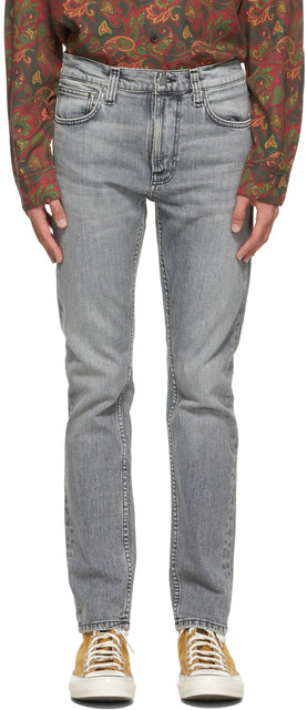 Nudie Jeans Grey Lean Dean Jeans - Nudie Jeans Grey Lean Dean Jeans - Nudie 청바지 회색 딘 청바지