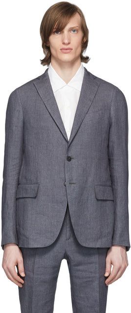 Eidos Grey Linen Blazer - EIDOS GREY LINEN BLAZER - Eidos 회색 린넨 블레이저