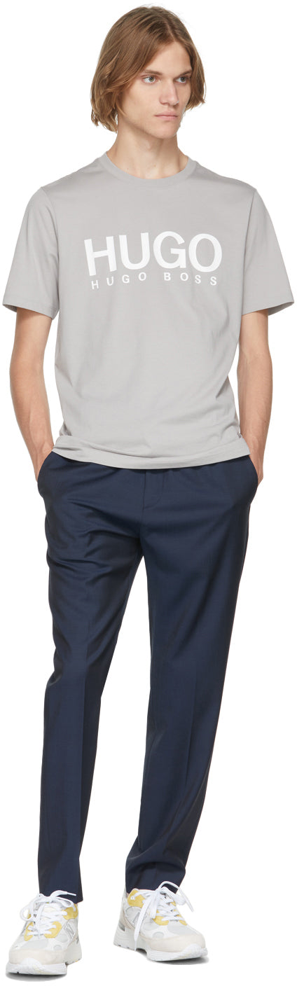 Hugo Grey Logo Print T-Shirt