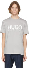 Hugo Grey Logo Print T-Shirt - T-shirt imprimé logo Hugo Grey - 휴고 회색 로고 인쇄 티셔츠